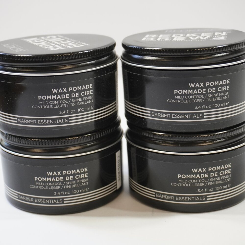 Lot of 4 Redken Brews Wax Pomade Mild Control Shine Finish 3.4 fl oz 100ml